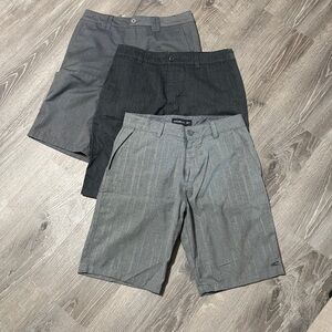O'Neill Men's Charcoal and Light Gray Flat Front Shorts